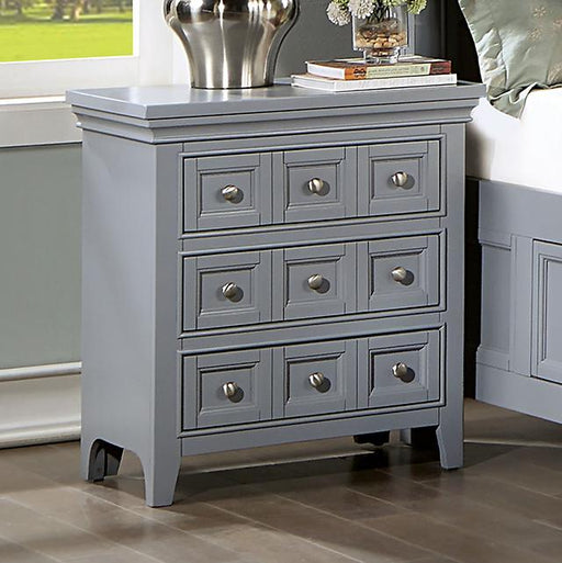 CASTLILE Night Stand w/ USB, Gray - Visions in Furniture (La Mirada, CA)