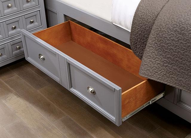 CASTLILE Queen Bed, Gray - Visions in Furniture (La Mirada, CA)