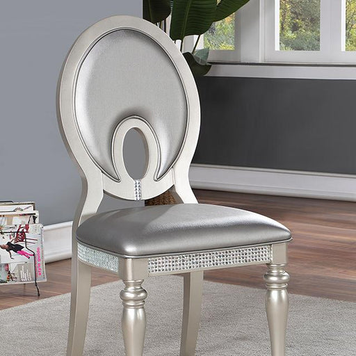 CATHALINA Side Chair (2/CTN), Silver - Visions in Furniture (La Mirada, CA)