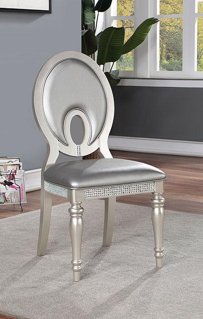 CATHALINA Side Chair (2/CTN), Silver - Visions in Furniture (La Mirada, CA)