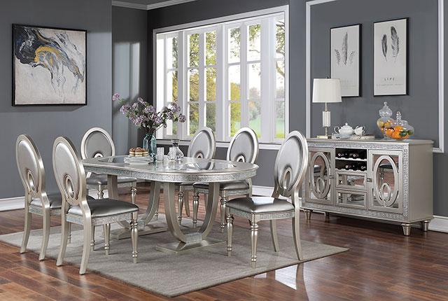 CATHALINA Side Chair (2/CTN), Silver - Visions in Furniture (La Mirada, CA)