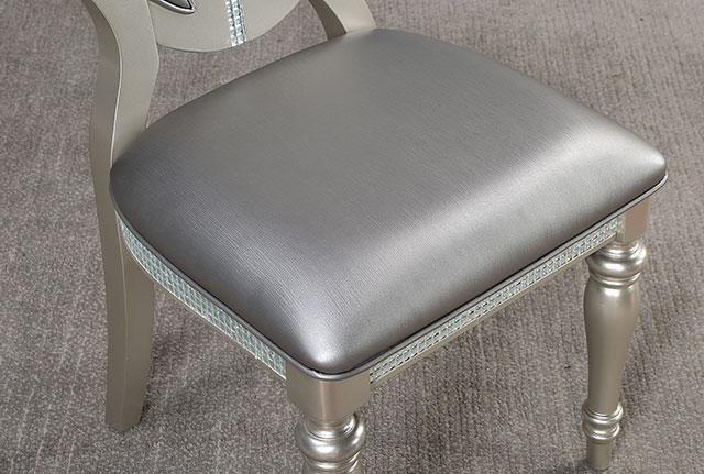 CATHALINA Side Chair (2/CTN), Silver - Visions in Furniture (La Mirada, CA)