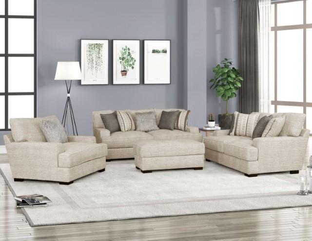 ARDENFOLD Ottoman, Beige & Gray - Visions in Furniture (La Mirada, CA)