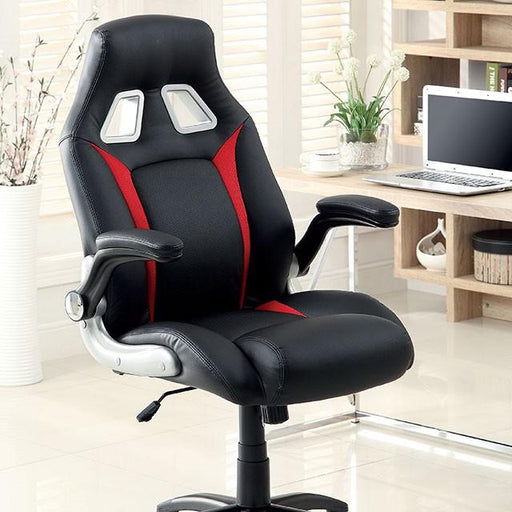 Argon Black/Silver/Red Office Chair - Visions in Furniture (La Mirada, CA)
