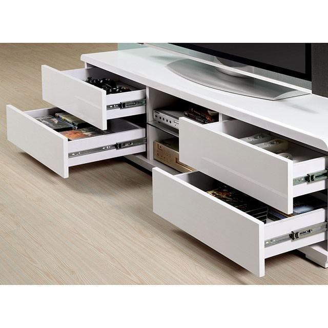 Cerro White 59" TV Console, White - Visions in Furniture (La Mirada, CA)