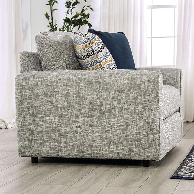 CHANCERY Chair & Half, Gray/Navy - Visions in Furniture (La Mirada, CA)