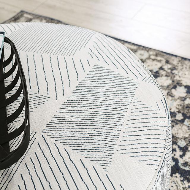 CHANCERY Ottoman, Gray/Navy - Visions in Furniture (La Mirada, CA)