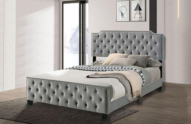 Charlize Bed Grey & Navy - Visions in Furniture (La Mirada, CA)