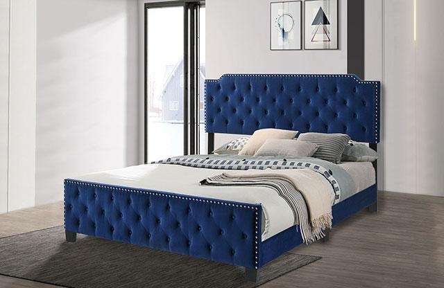 Charlize Bed Grey & Navy - Visions in Furniture (La Mirada, CA)