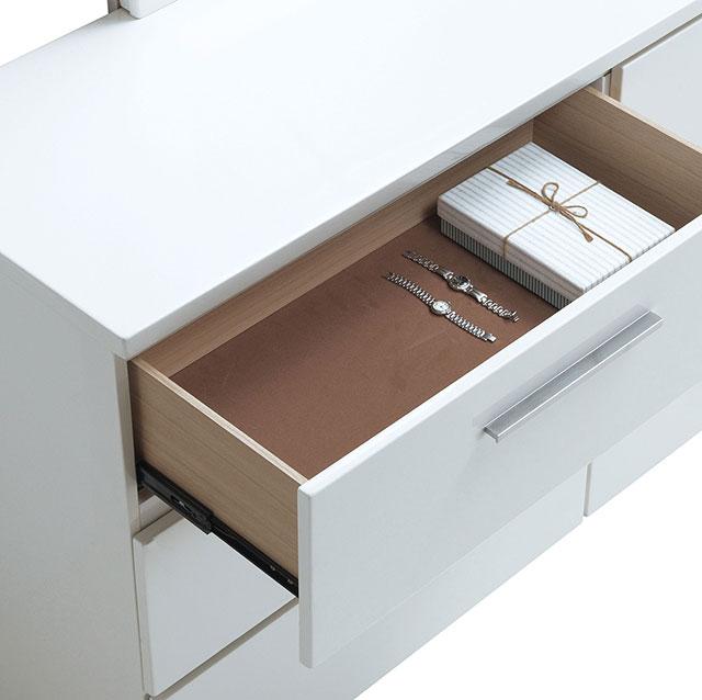 Christie Glossy White Dresser - Visions in Furniture (La Mirada, CA)