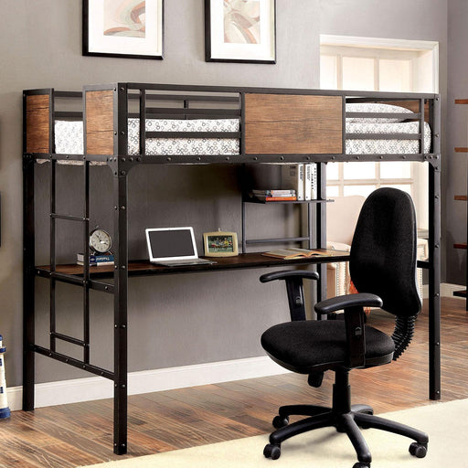 CLAPTON Black Twin Bed w/ Workstation - Visions in Furniture (La Mirada, CA)