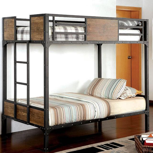 CLAPTON Black Twin/Twin Bunk Bed - Visions in Furniture (La Mirada, CA)