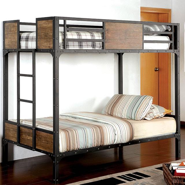CLAPTON Black Twin/Twin Bunk Bed - Visions in Furniture (La Mirada, CA)