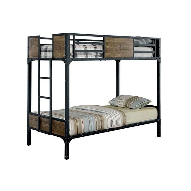 CLAPTON Black Twin/Twin Bunk Bed - Visions in Furniture (La Mirada, CA)