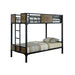 CLAPTON Black Twin/Twin Bunk Bed - Visions in Furniture (La Mirada, CA)