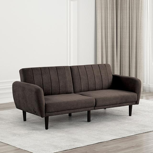 Aristide Futon Sofa Grey & Brown - Visions in Furniture (La Mirada, CA)
