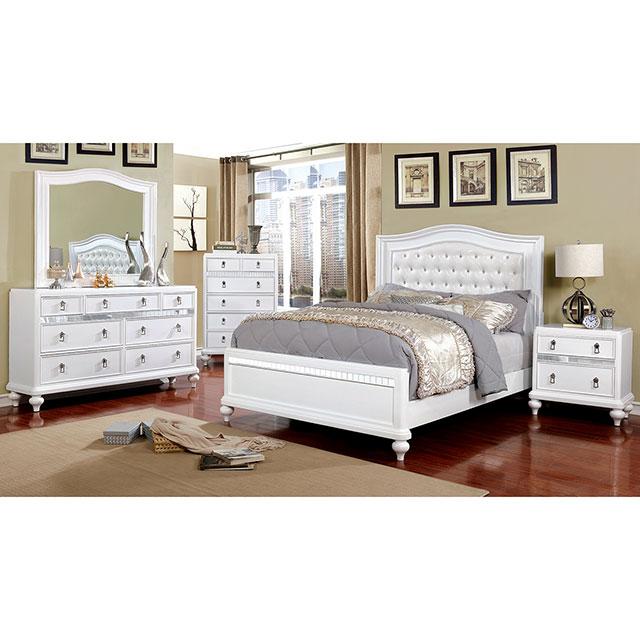 Ariston Mirror White, Silver, & Black - Visions in Furniture (La Mirada, CA)