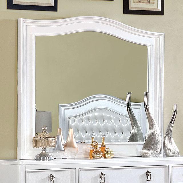 Ariston Mirror White, Silver, & Black - Visions in Furniture (La Mirada, CA)