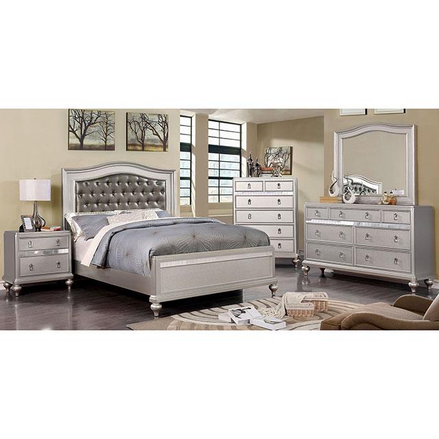 Ariston Mirror White, Silver, & Black - Visions in Furniture (La Mirada, CA)