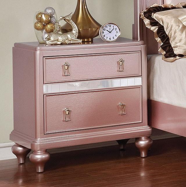 Ariston Rose Gold Night Stand - Visions in Furniture (La Mirada, CA)