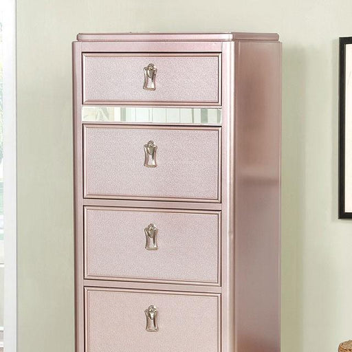 Ariston Rose Gold Swivel Chest - Visions in Furniture (La Mirada, CA)