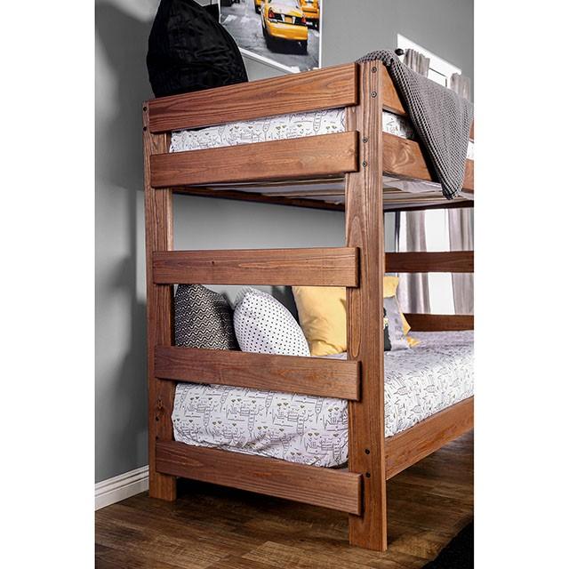 Arlette Twin/Twin Bunk Bed Brown, Black, Gray, & White - Visions in Furniture (La Mirada, CA)