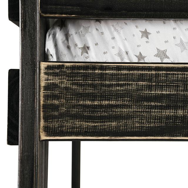 Arlette Twin/Twin Bunk Bed Brown, Black, Gray, & White - Visions in Furniture (La Mirada, CA)