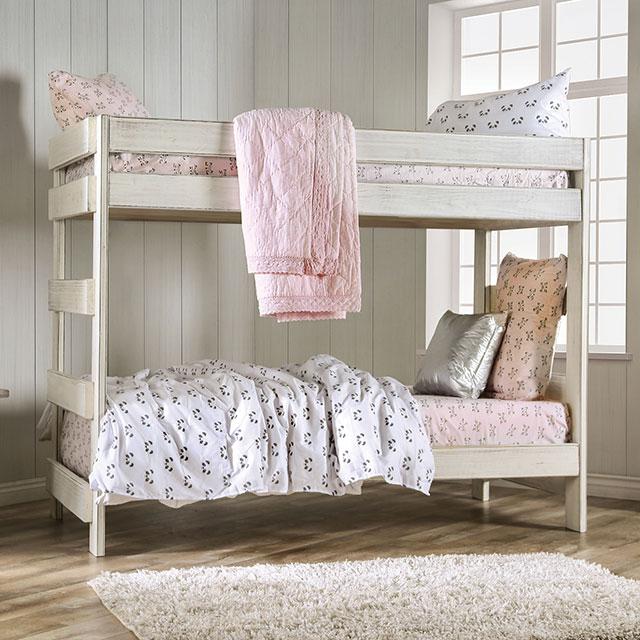 Arlette Twin/Twin Bunk Bed Brown, Black, Gray, & White - Visions in Furniture (La Mirada, CA)