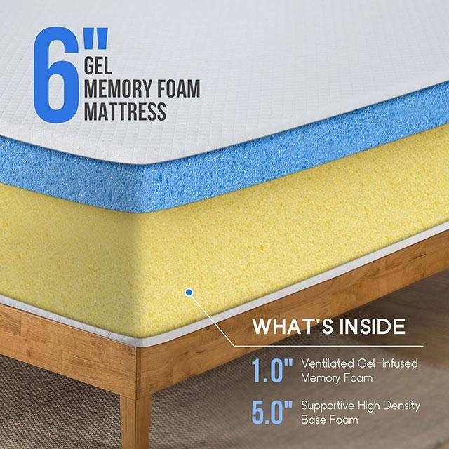 Artemisia 6" Full, Queen, & Twin Memory Foam Mattress - Visions in Furniture (La Mirada, CA)