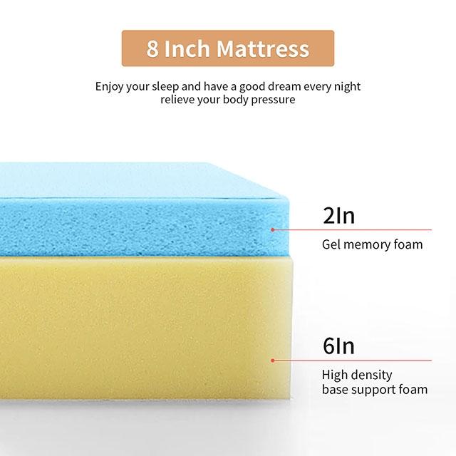 Artemisia 8" Cal. King, E.King, Full, & Queen Memory Foam Mattress - Visions in Furniture (La Mirada, CA)
