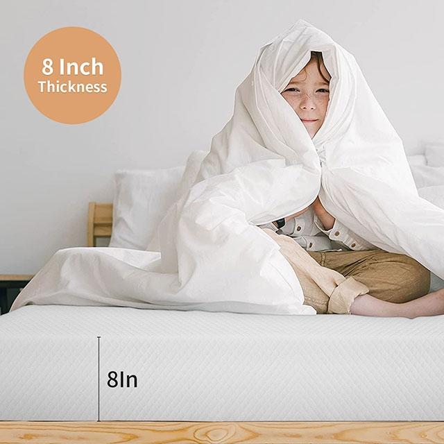 Artemisia 8" Memory Foam Mattress White - Visions in Furniture (La Mirada, CA)