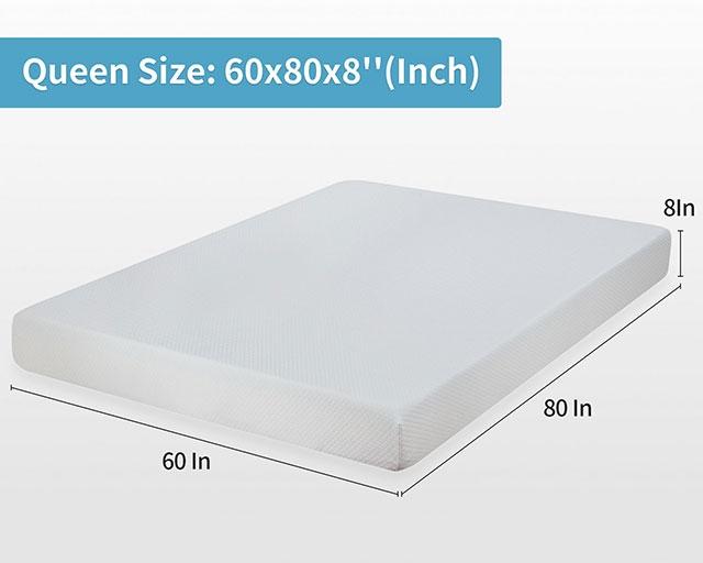 Artemisia 8" Memory Foam Mattress White - Visions in Furniture (La Mirada, CA)