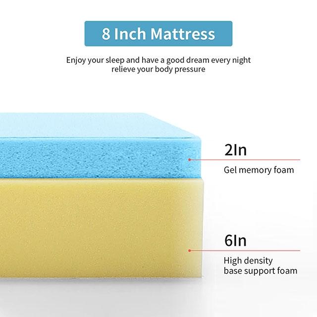 Artemisia 8" Cal. King, E.King, Full, & Queen Memory Foam Mattress - Visions in Furniture (La Mirada, CA)