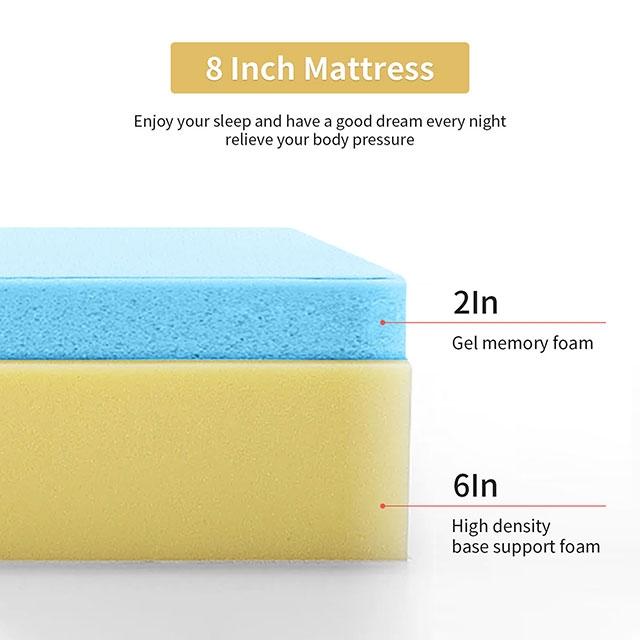 Artemisia 8" Memory Foam Mattress White - Visions in Furniture (La Mirada, CA)