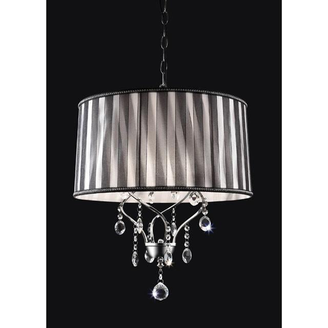 Arya Black/Chrome Ceiling Lamp, Hanging Crystal - Visions in Furniture (La Mirada, CA)