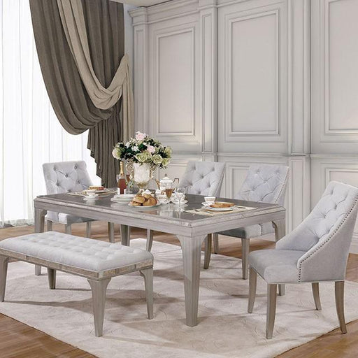 DIOCLES Silver/Gray Dining Table - Visions in Furniture (La Mirada, CA)