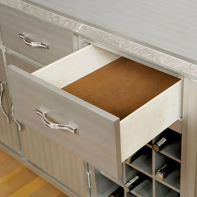 DIOCLES Silver/Gray Server - Visions in Furniture (La Mirada, CA)
