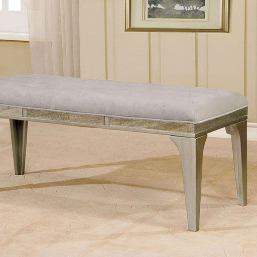 DIOCLES Silver/Light Gray Bench - Visions in Furniture (La Mirada, CA)