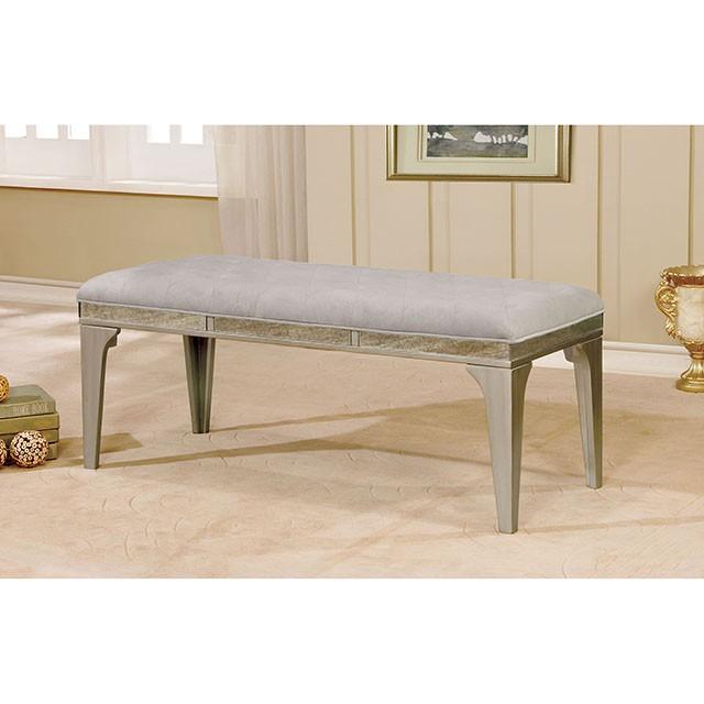 DIOCLES Silver/Light Gray Bench - Visions in Furniture (La Mirada, CA)