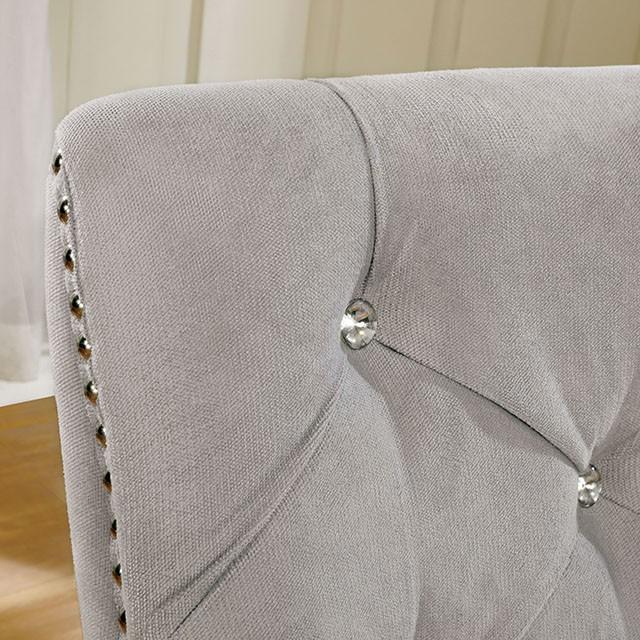 DIOCLES Silver/Light Gray Side Chair (2/CTN) - Visions in Furniture (La Mirada, CA)