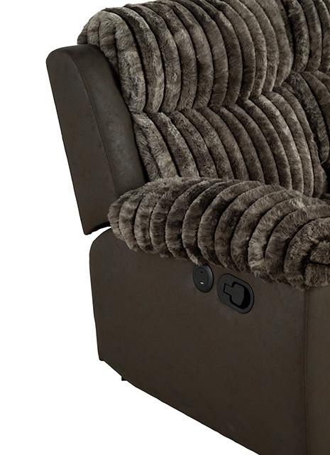 Dionysus Manual Reclining Sofa Brown - Visions in Furniture (La Mirada, CA)