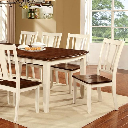 DOVER Vintage White/Cherry Dining Table w/ 18" Leaf - Visions in Furniture (La Mirada, CA)