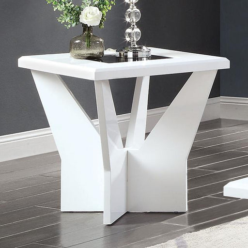DUBENDORF End Table, White - Visions in Furniture (La Mirada, CA)