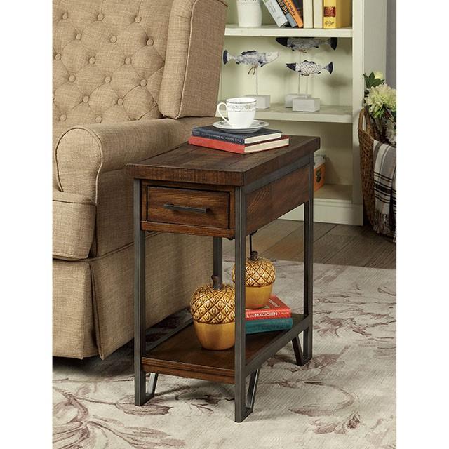Dundalk Dark Oak Side Table - Visions in Furniture (La Mirada, CA)