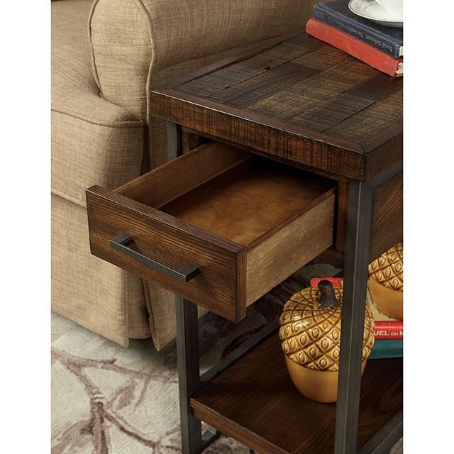 Dundalk Dark Oak Side Table - Visions in Furniture (La Mirada, CA)
