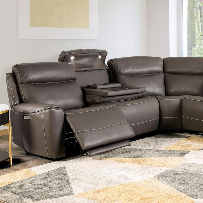 EDMONDUS Power Sectional, Dark Gray - Visions in Furniture (La Mirada, CA)