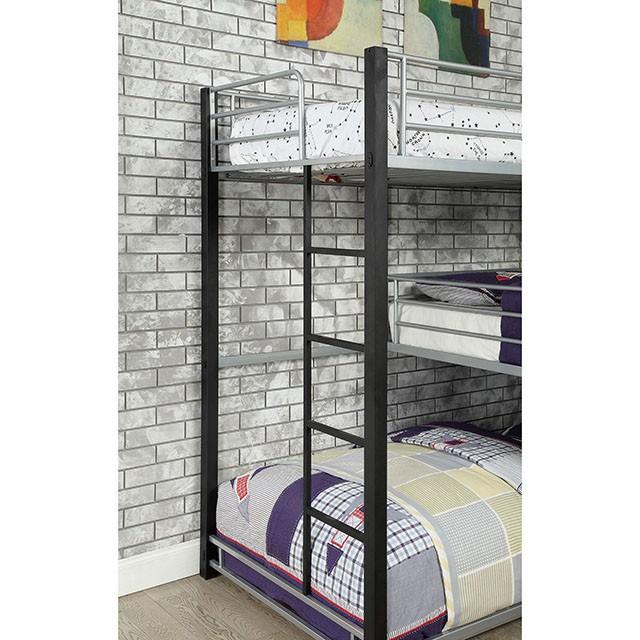 Aubrey Sand Black Twin Triple Decker Bed - Visions in Furniture (La Mirada, CA)