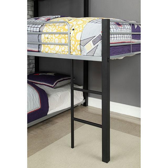 Aubrey Sand Black Twin Triple Decker Bed - Visions in Furniture (La Mirada, CA)