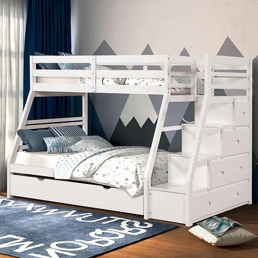 Ellington Twin/Full Bunk Bed White & Espresso - Visions in Furniture (La Mirada, CA)