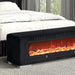 Elnath Bench w/ Visual Wood Log Fireplace Gray - Visions in Furniture (La Mirada, CA)
